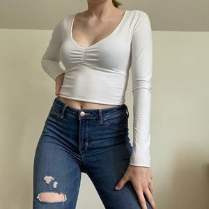 🟢3/$20 brandy melville white crop top